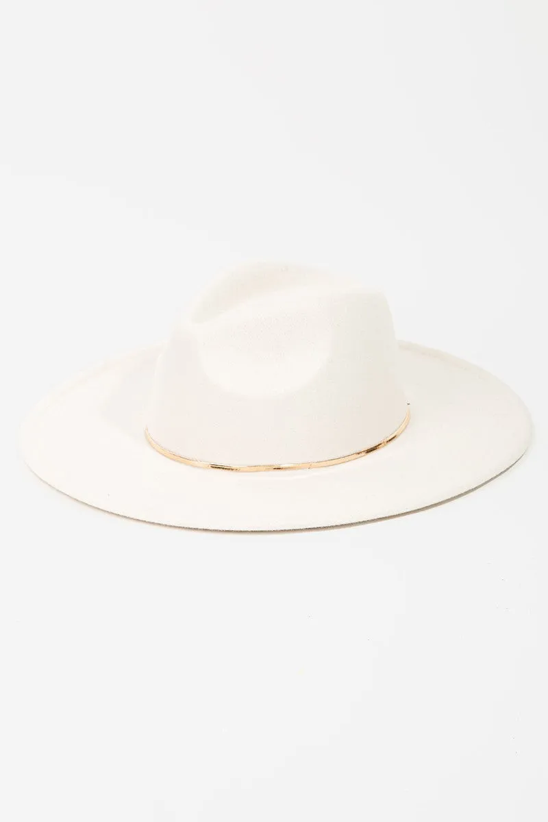 Flat Brim Chain Fedora Hat