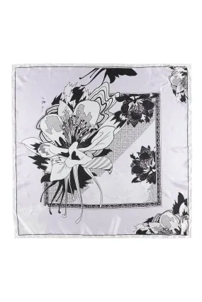 FLORAL LILAC SILK HABOTAI SCARF