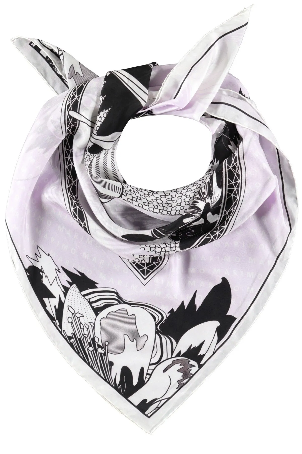 FLORAL LILAC SILK HABOTAI SCARF