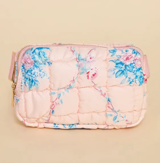 Floral Quilted Belt Bag