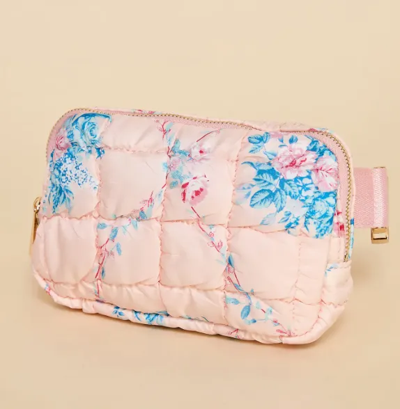 Floral Quilted Belt Bag