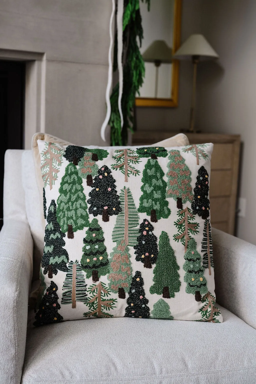 French Knot Trees Pillow