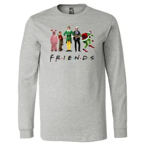 Friends Christmas Characters - Grey Longsleeves Tee