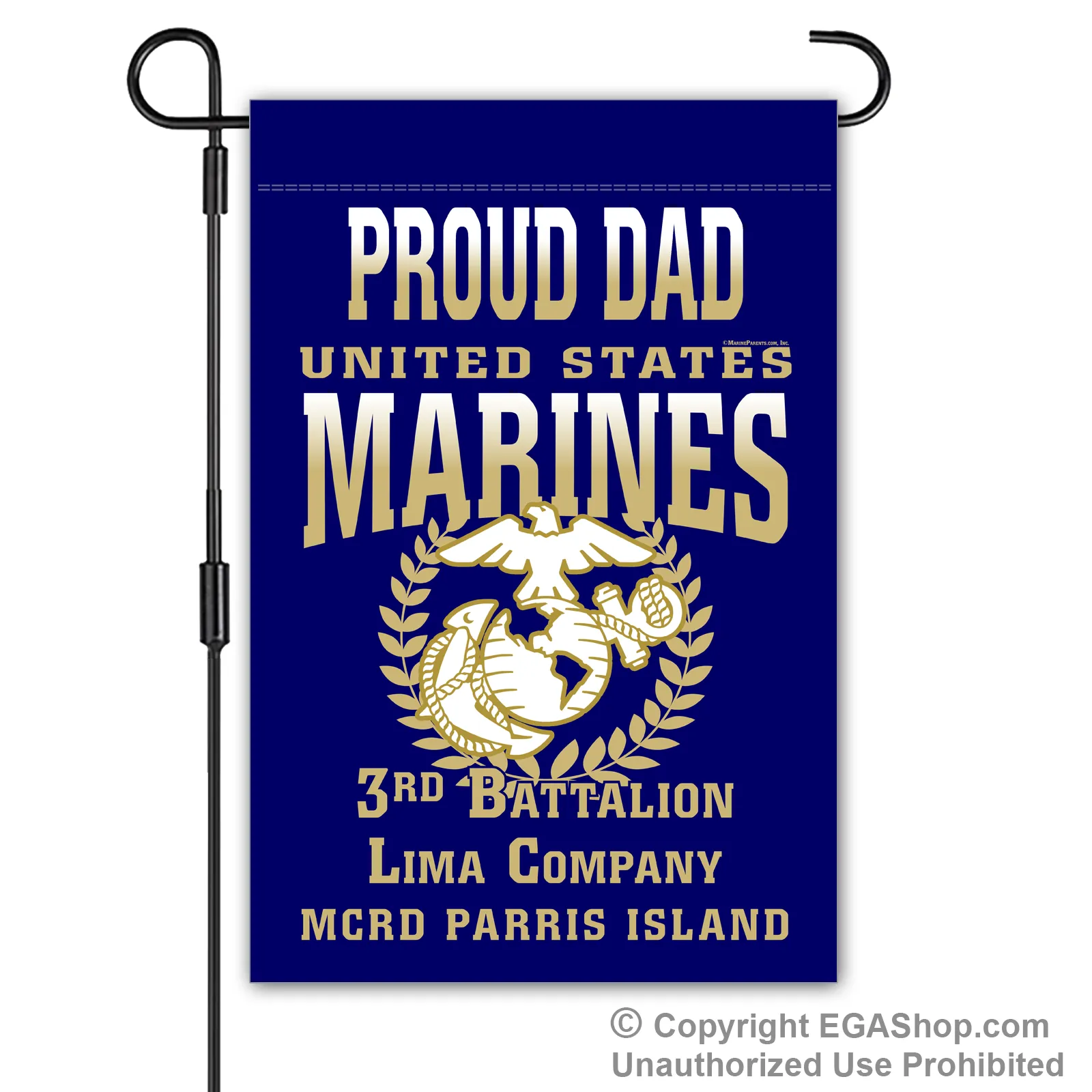 Garden Flag: Lima Proud Family, Mom, Dad (Parris Island)