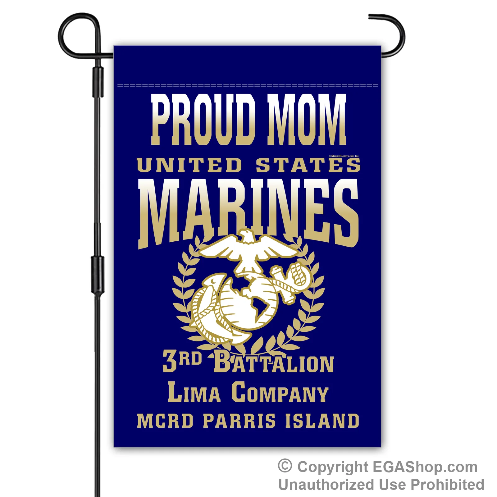 Garden Flag: Lima Proud Family, Mom, Dad (Parris Island)