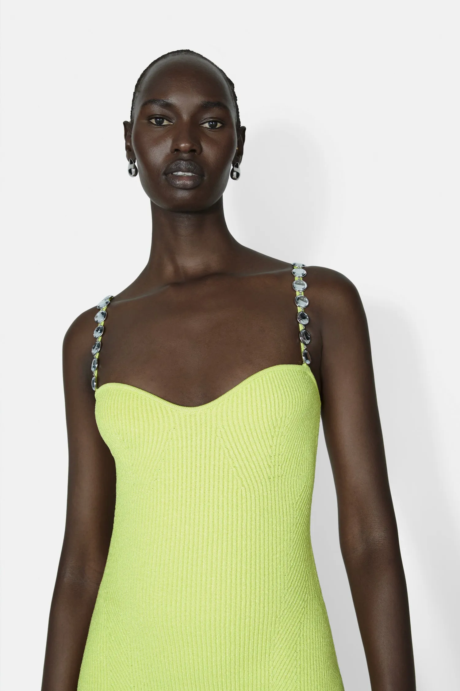 Globe Chain Wave Dress - Lime