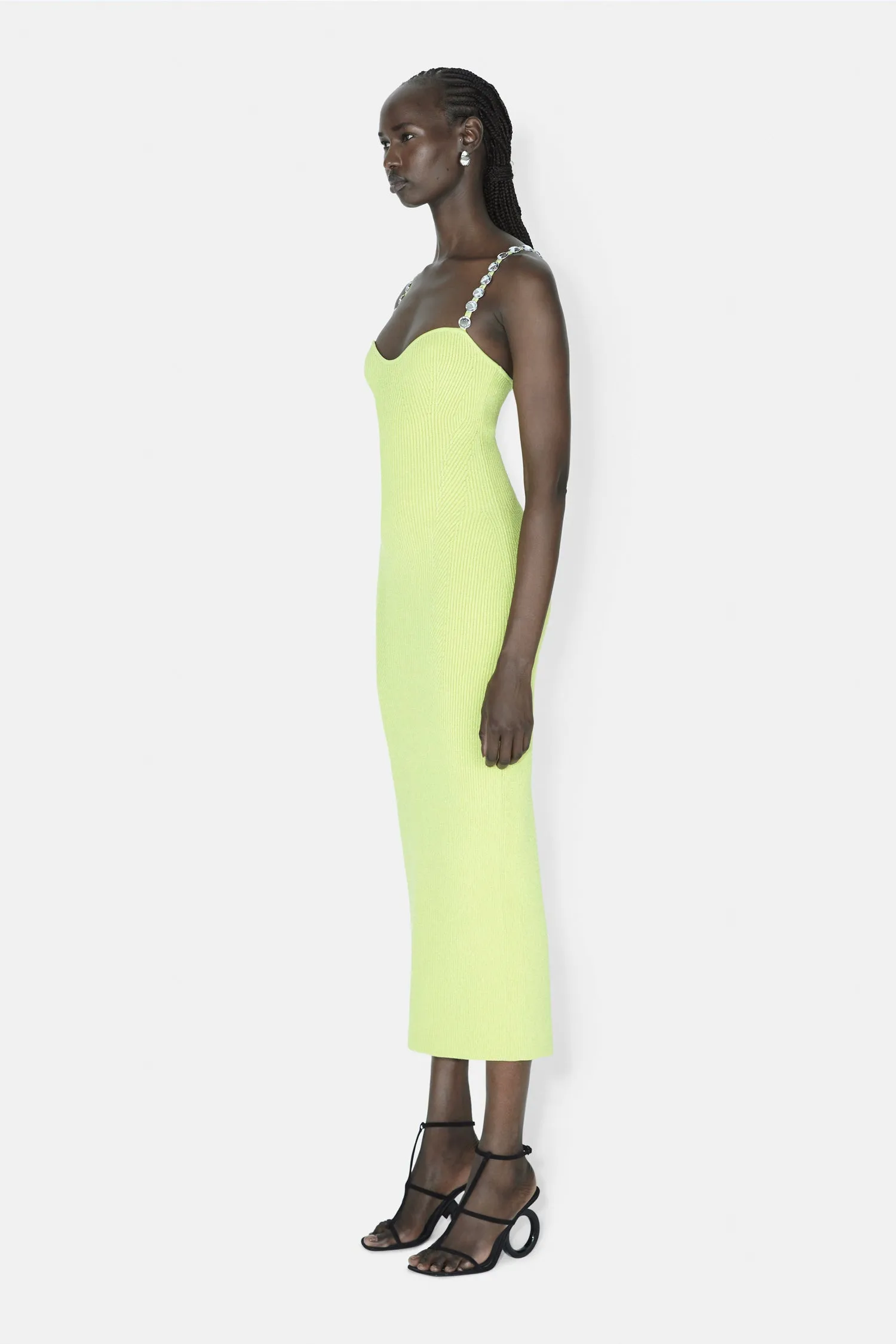 Globe Chain Wave Dress - Lime