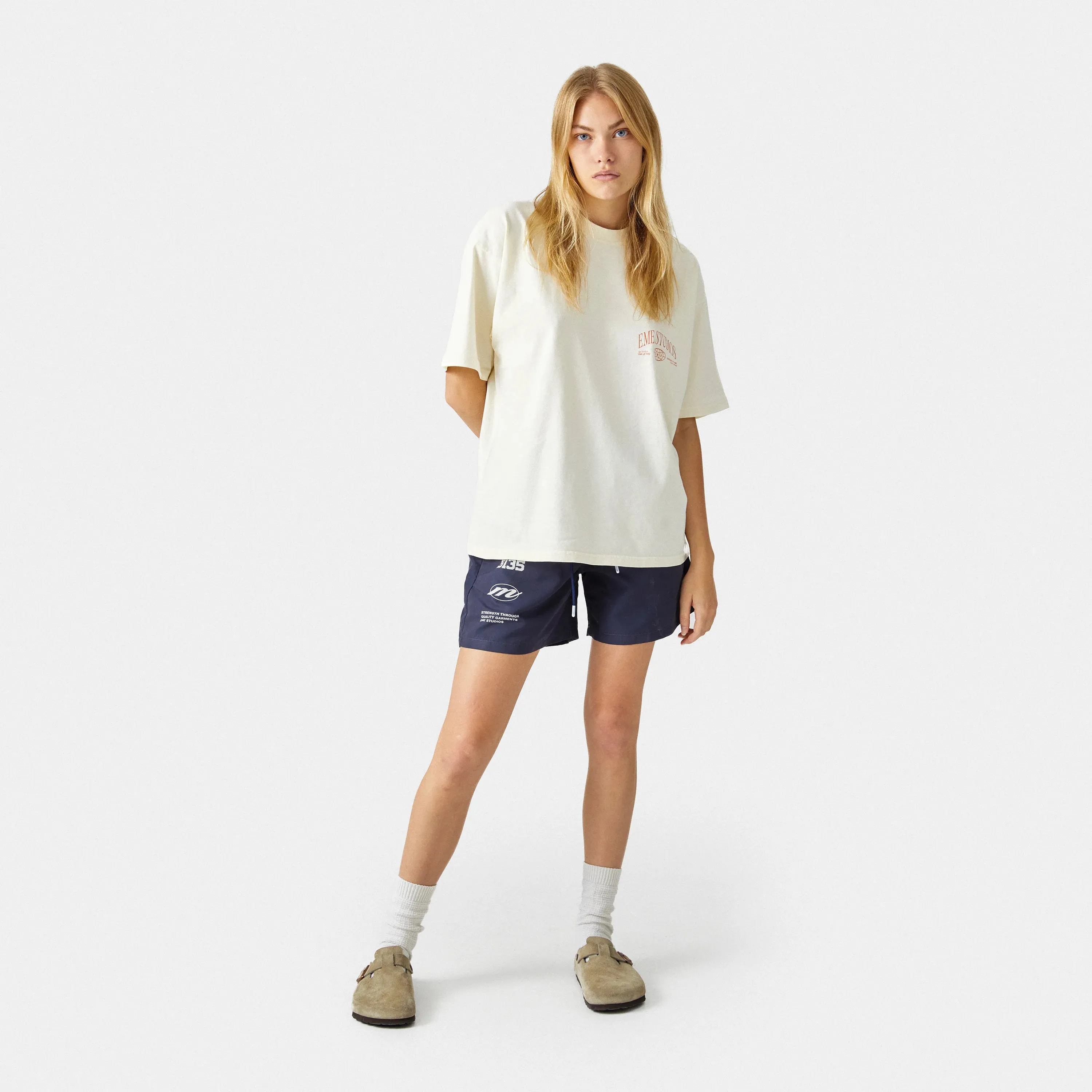 Globe Cream Oversized Tee