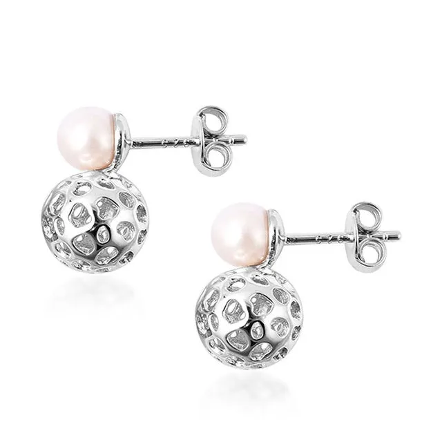 Globe Pearl Stud Earring