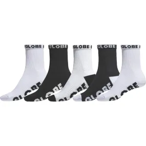 Globe QUARTER SOCK 5 Pack Black/White