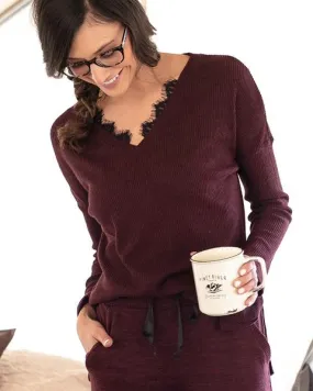 Grace & Lace Snow Day Sweater (Wine)