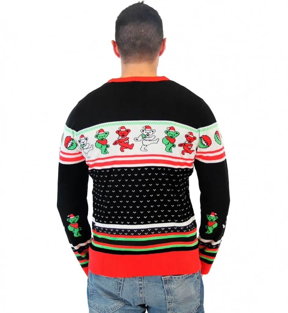 Grateful Dead Dancing Bears Tacky Ugly Christmas Sweater