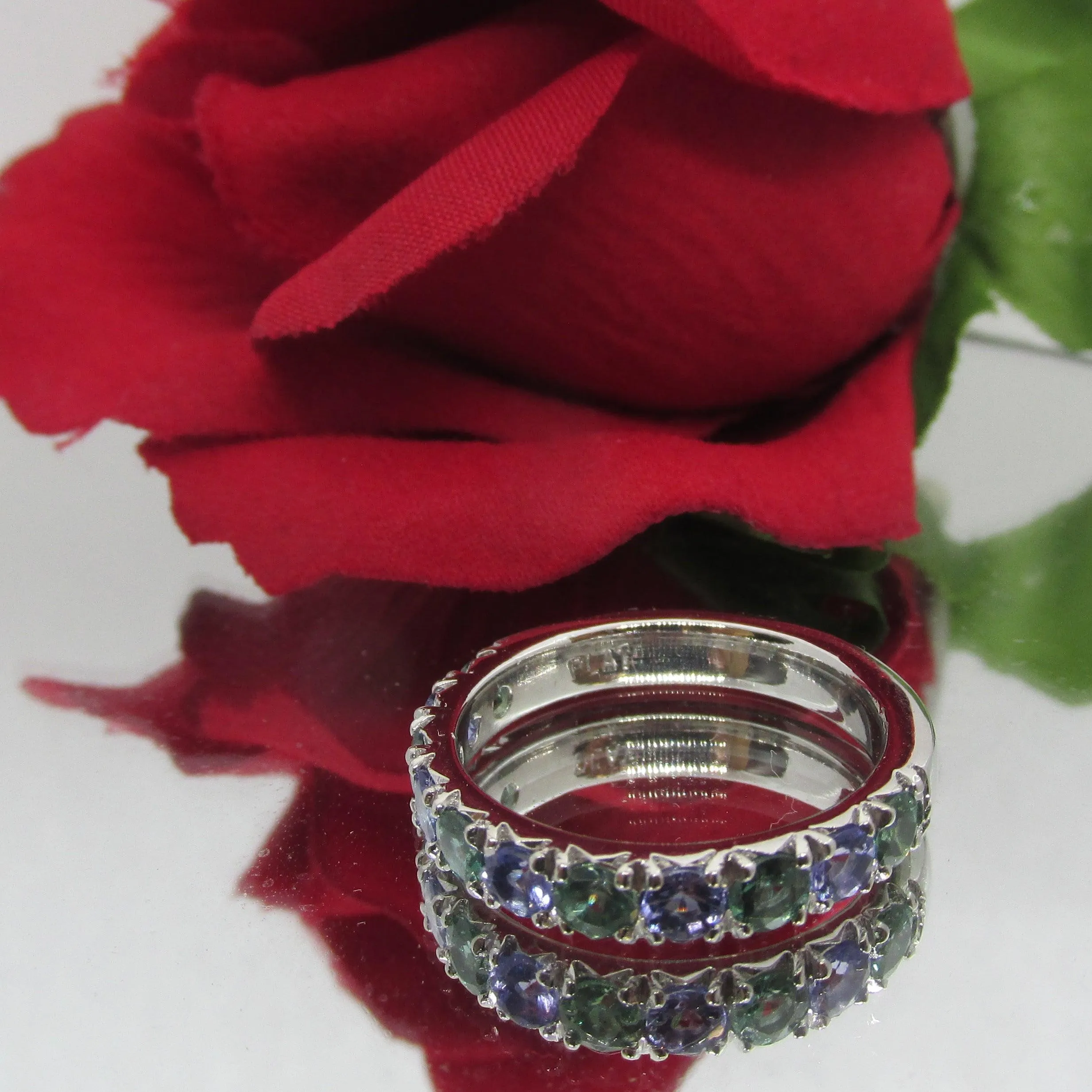 Half Eternity Gemstone Ring