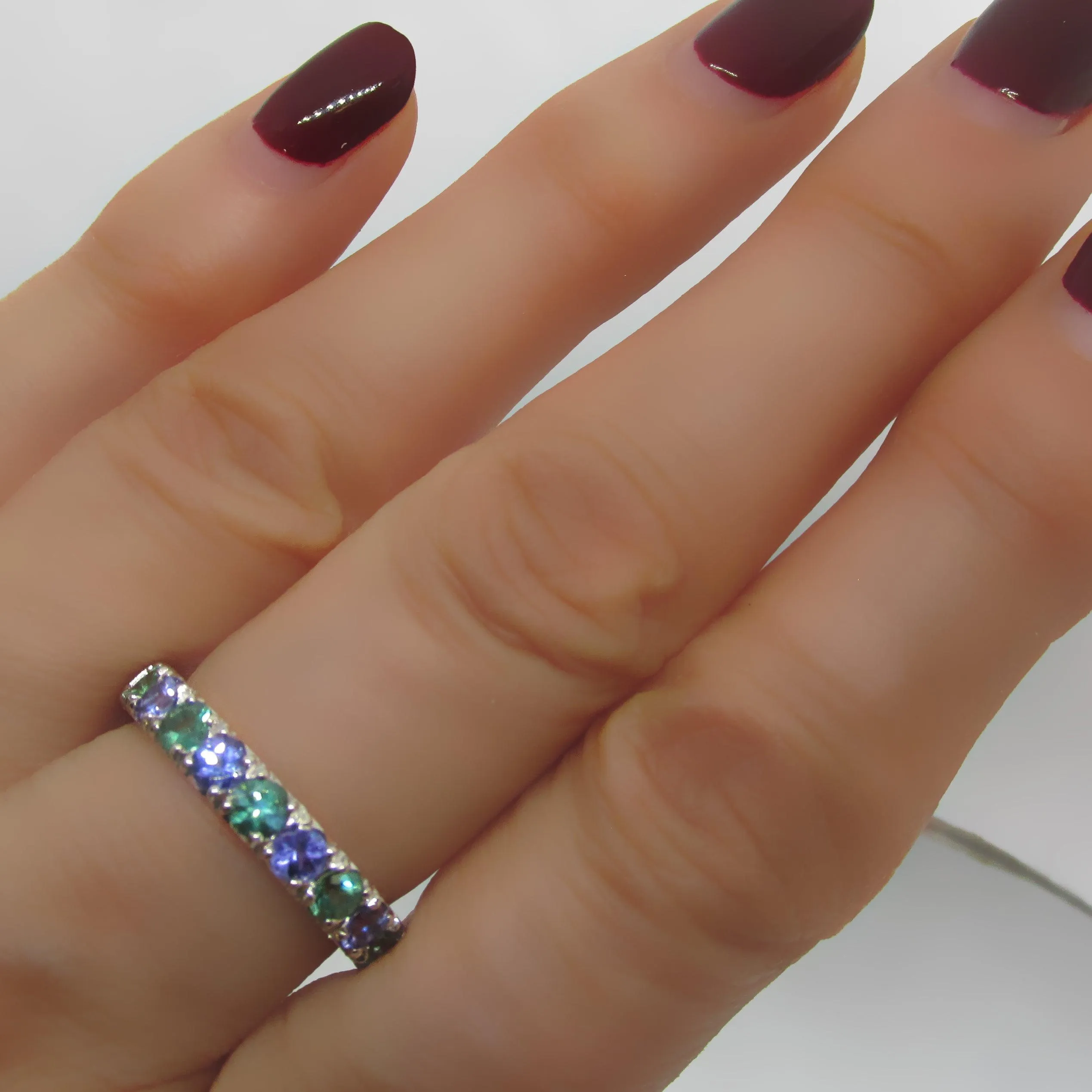 Half Eternity Gemstone Ring