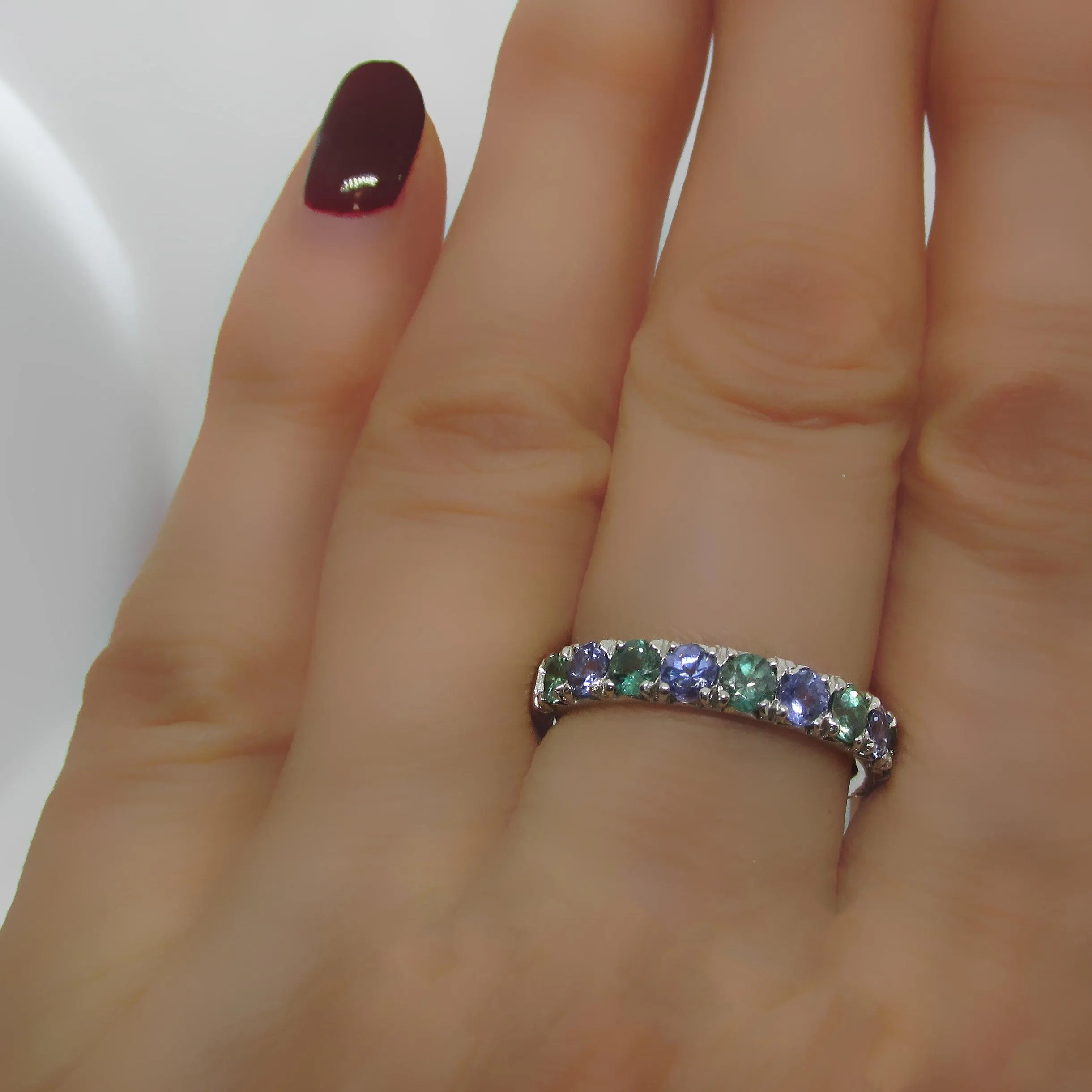 Half Eternity Gemstone Ring