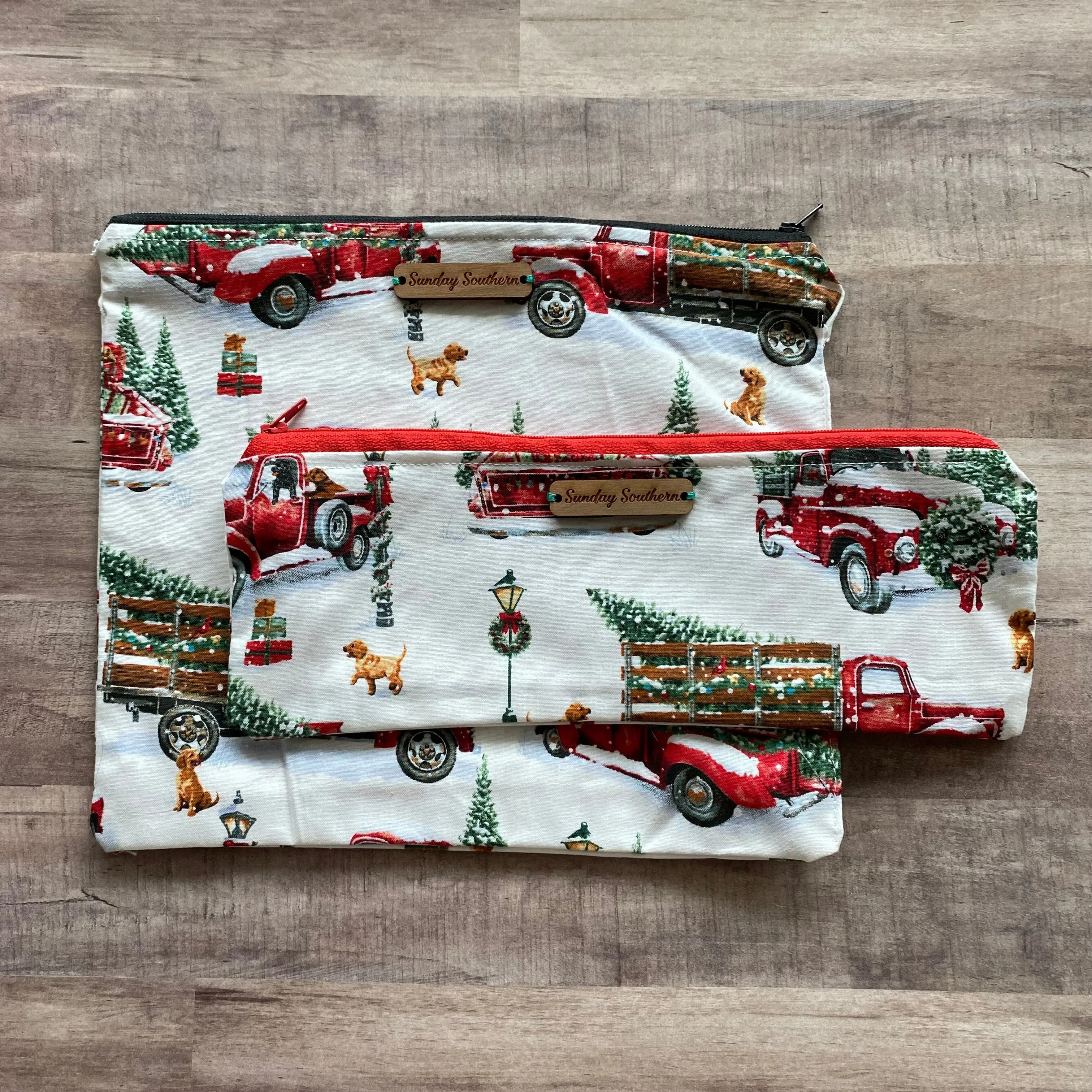 Hallmark Red Truck Small Zipper Bag