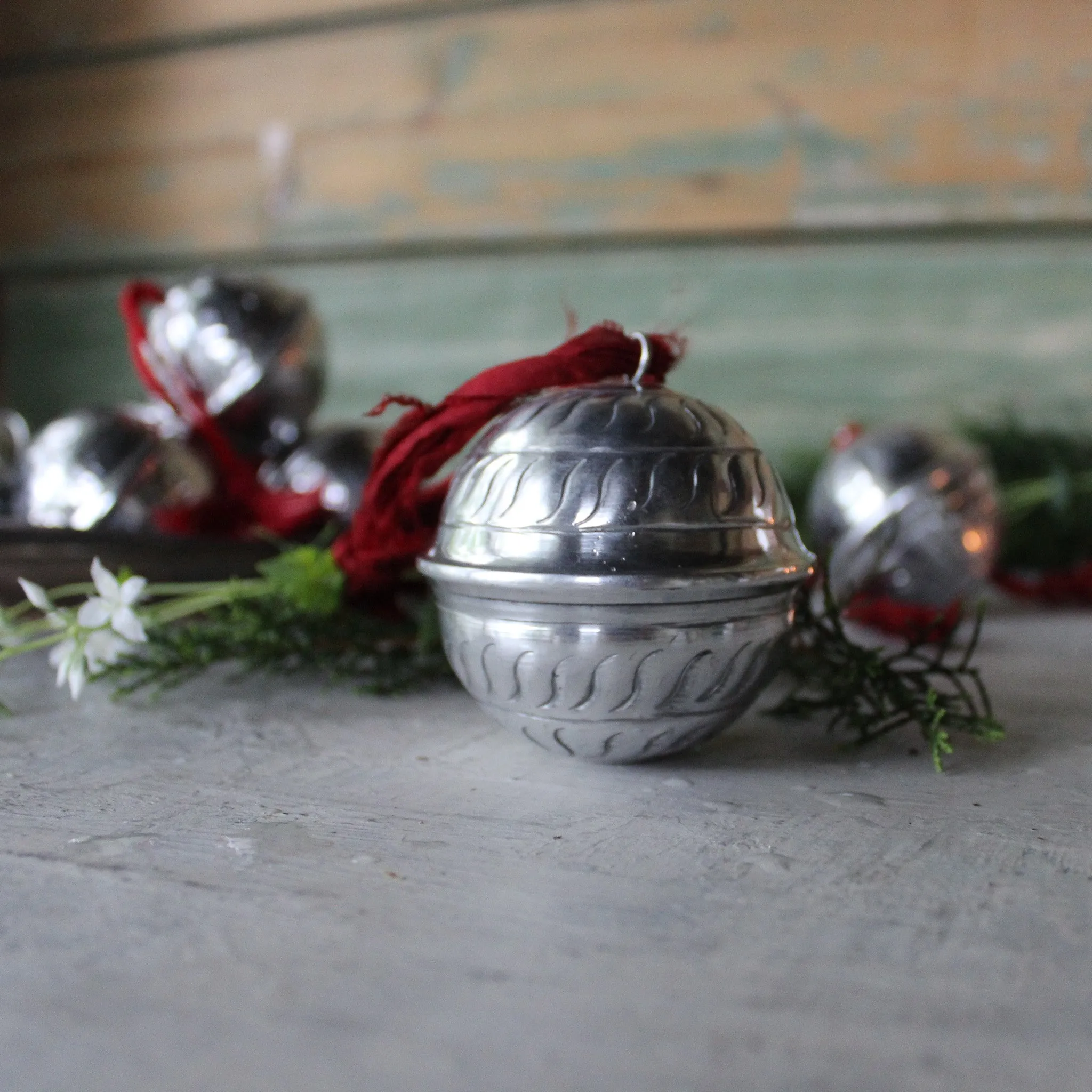 Hanging Silver Ball Ornaments