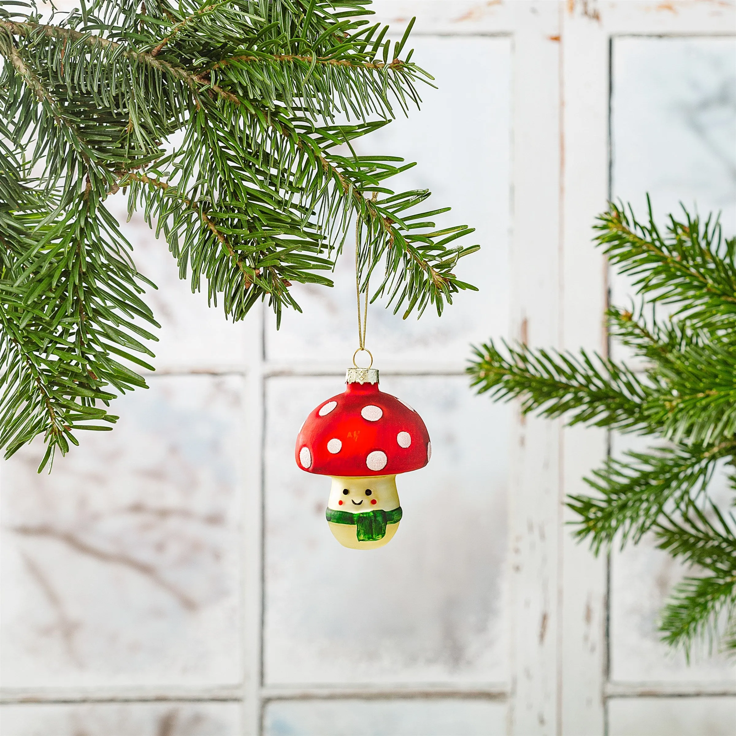 Happy Mushroom w/Scarf Shaped Decoration