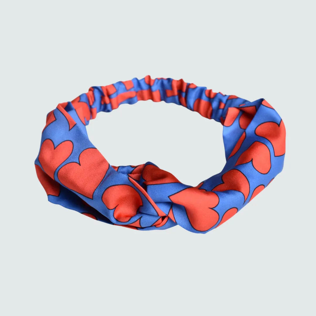 Heart Print Twist Knot Headband