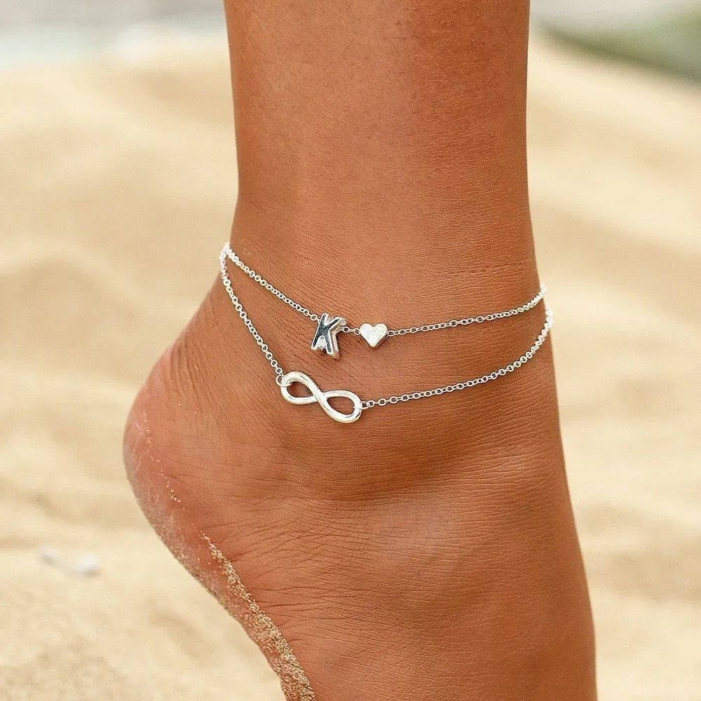 Initial Infinity Anklet Bracelet Best Christmas Gifts For Women