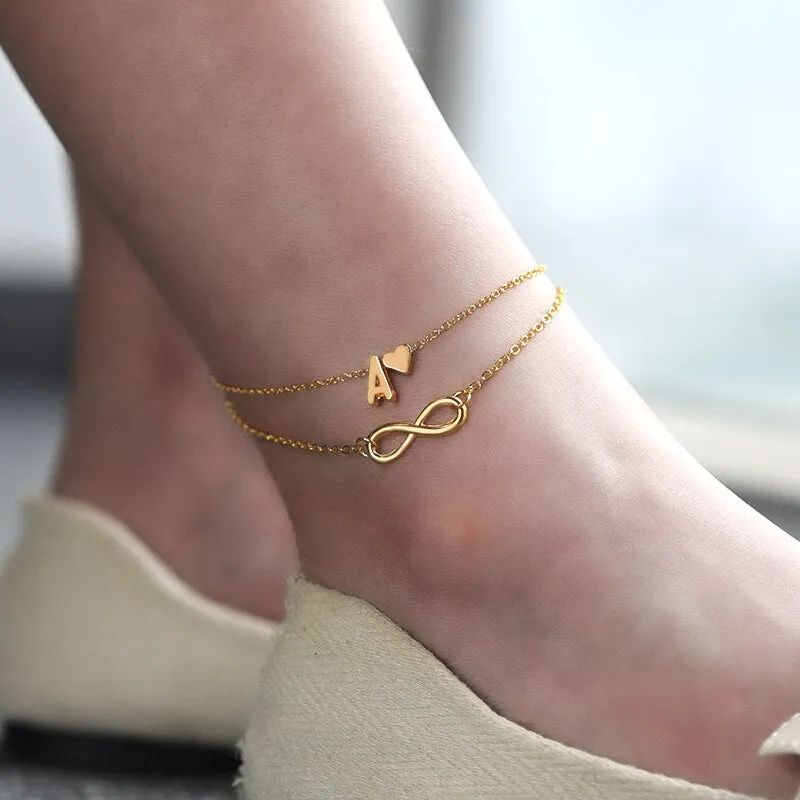 Initial Infinity Anklet Bracelet Best Christmas Gifts For Women