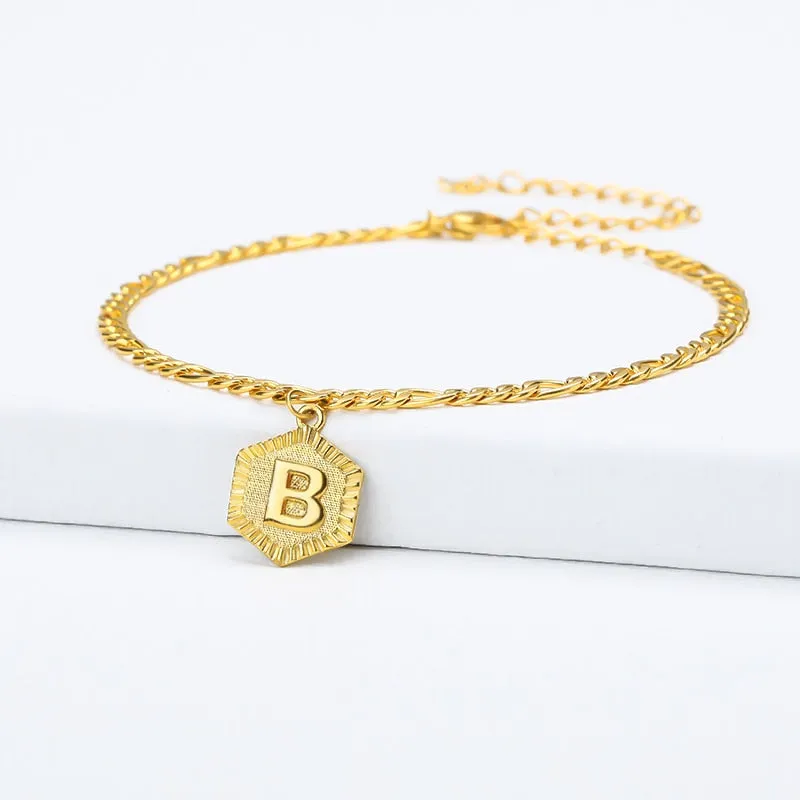 Initial Letter Anklet With Resizable Chain- Best Christmas Gifts For Girlfriend