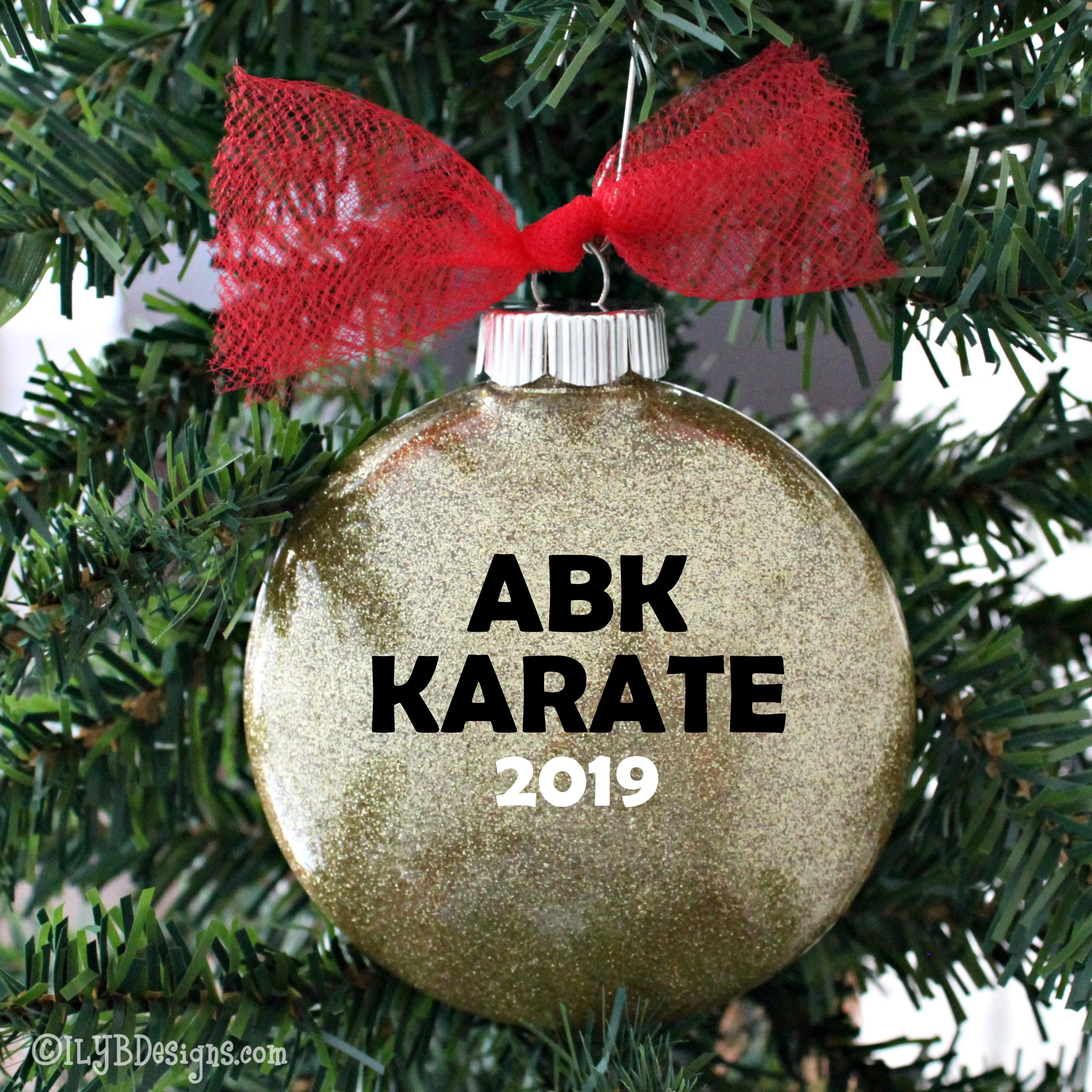 Karate/Taekwondo Boy Christmas Ornament | Martial Arts Sports Ornament | Personalized Glitter