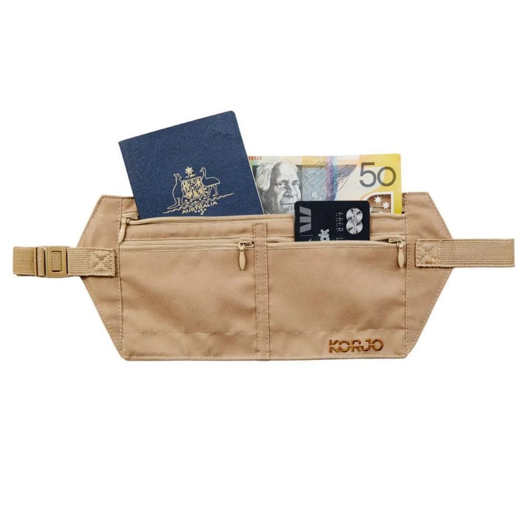 Korjo RFID Money Belt Waist Pouch