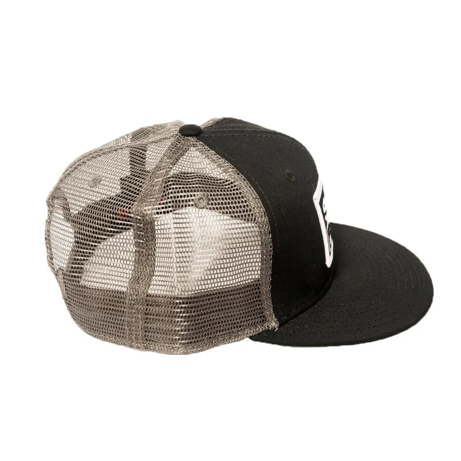 Logo Patch Trucker Hat Black w/Grey