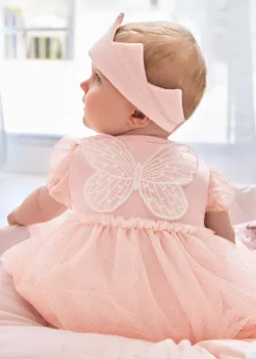 Mayoral 1629 046 - Nude Pink Dress with Headband