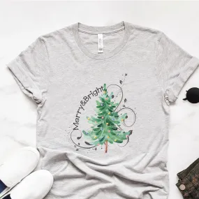 Merry and Bright Christmas Tree Tee