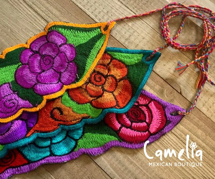 Mexican Embroidered Belt - Zinnia