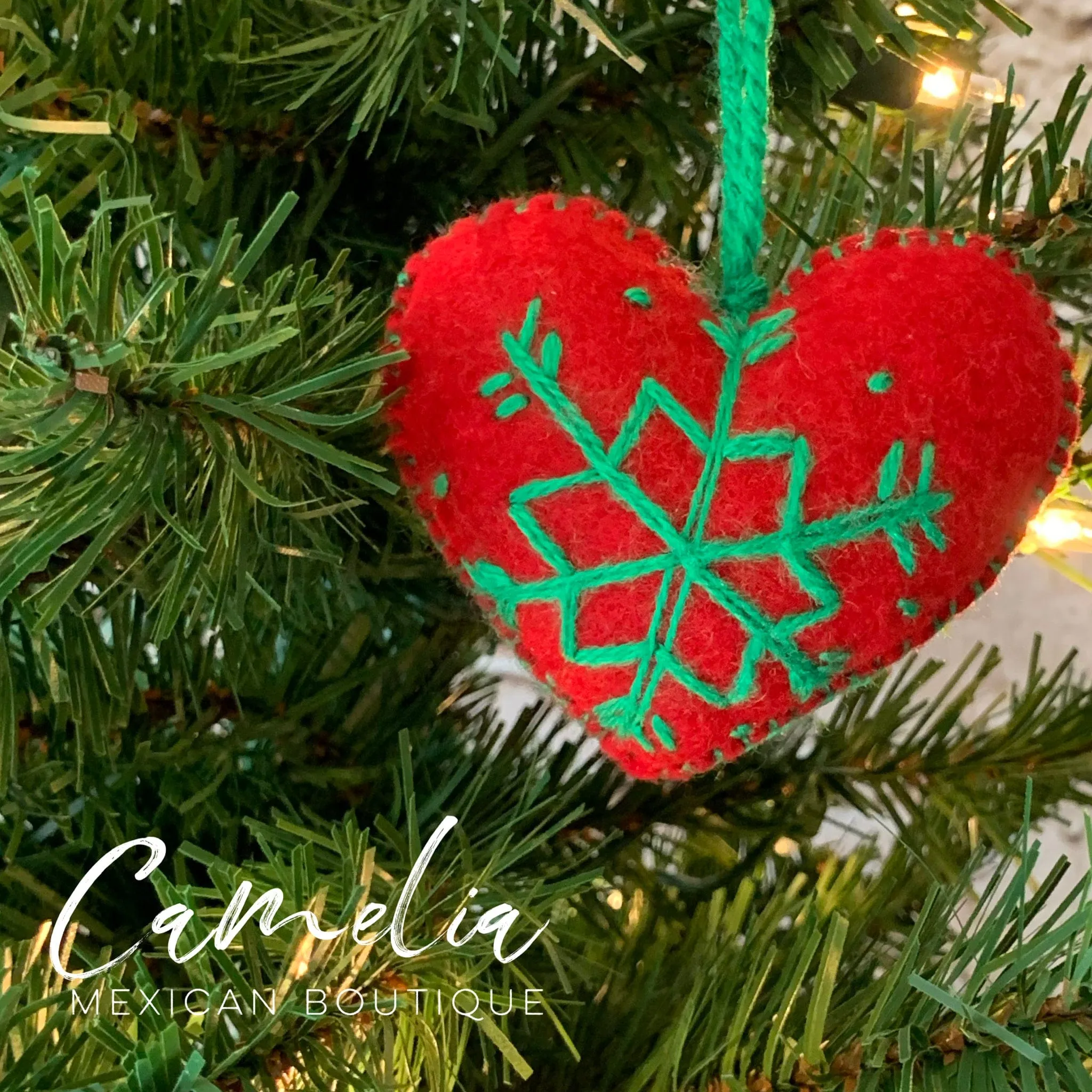 Mexican Felt Ornament Heart Small