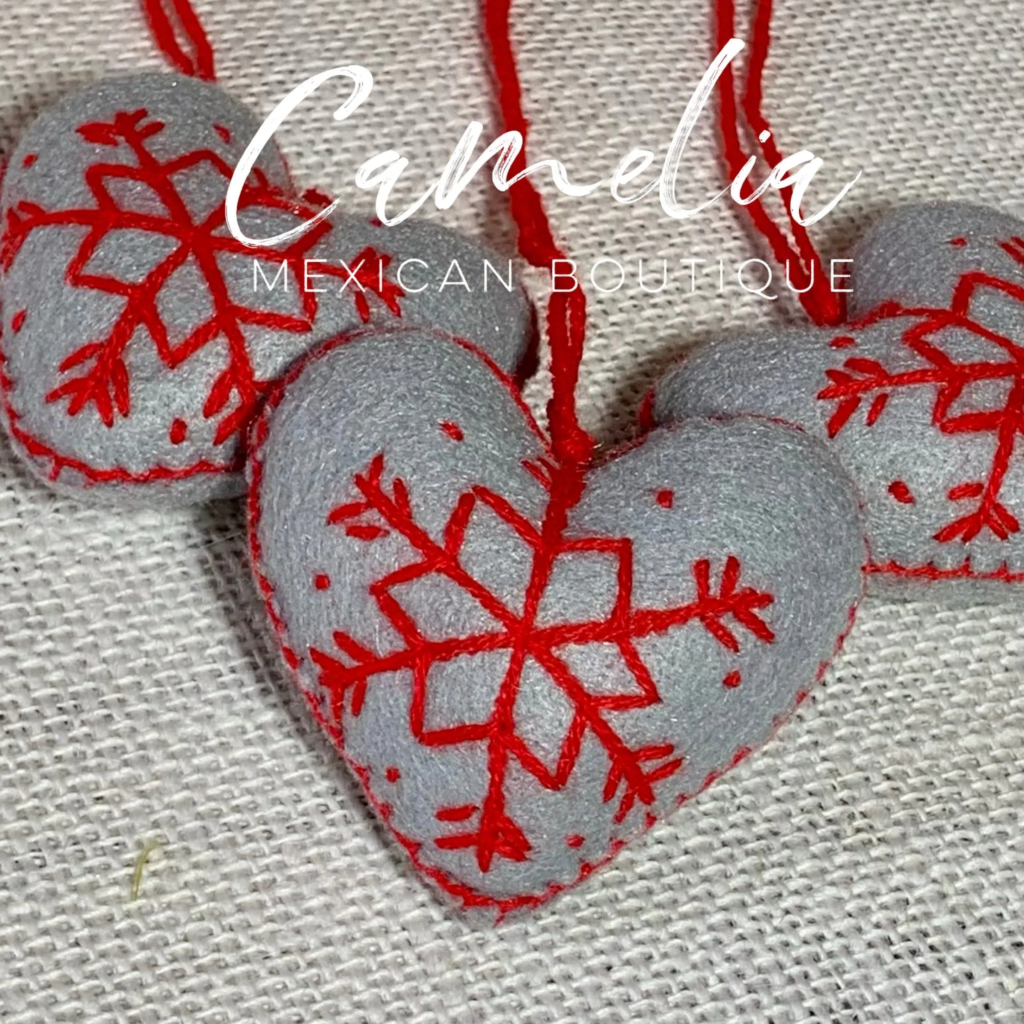 Mexican Felt Ornament Heart Small