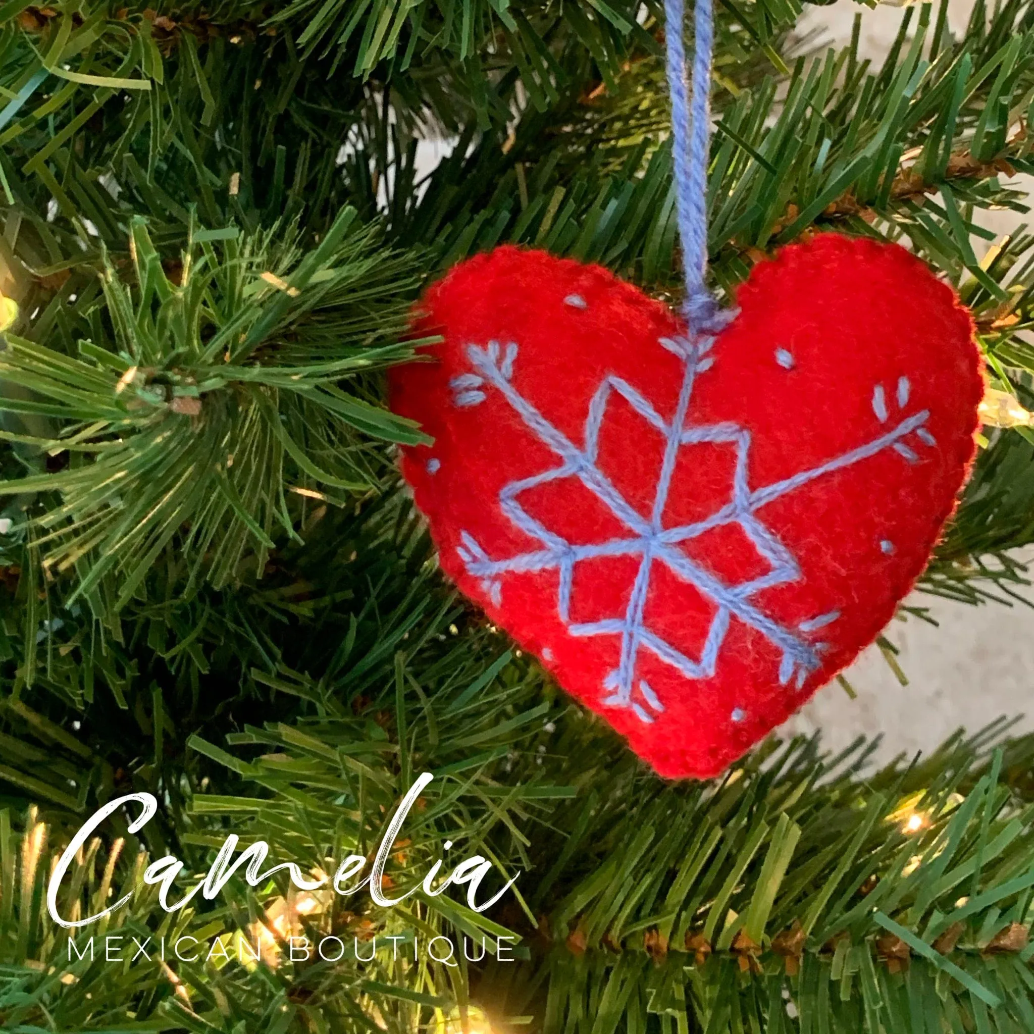 Mexican Felt Ornament Heart Small