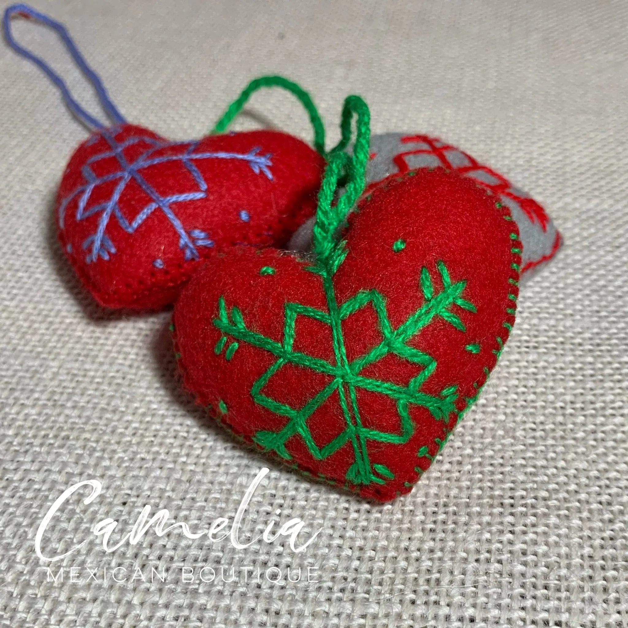 Mexican Felt Ornament Heart Small