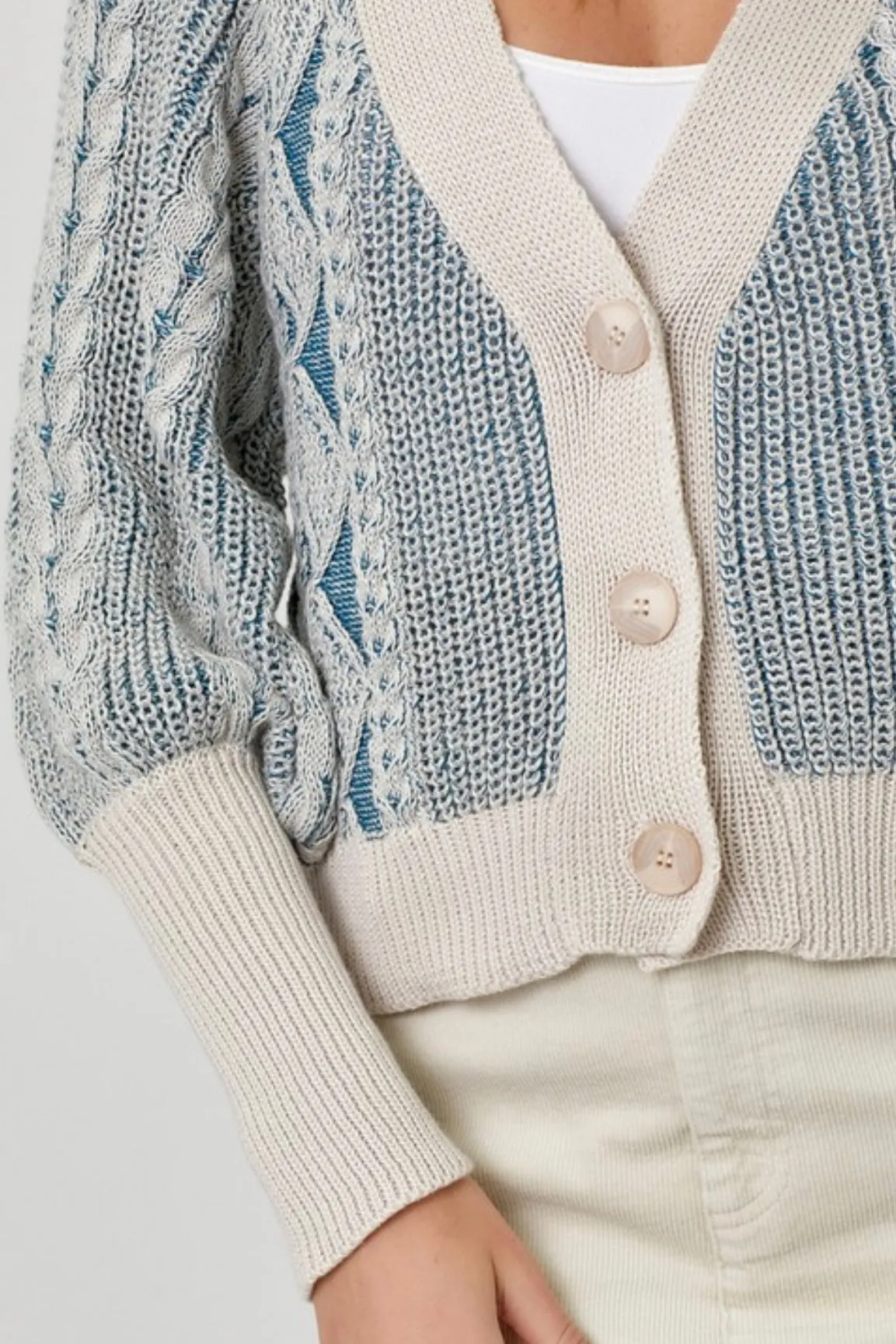 Mixed Weave Sweater Cardigan