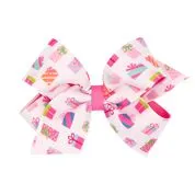 Pastel Christmas print overly bow