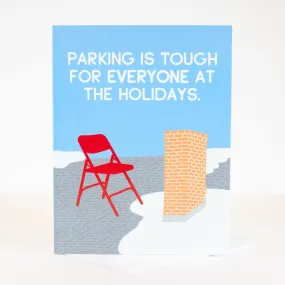 philadelphia christmas card, no savesies card, folding chair parking spot card, funny Philadelphia christmas card