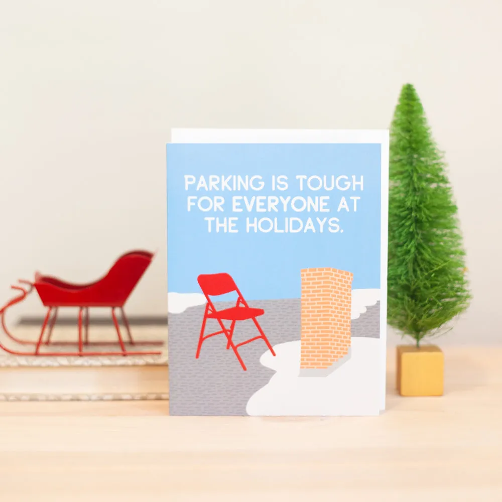 philadelphia christmas card, no savesies card, folding chair parking spot card, funny Philadelphia christmas card