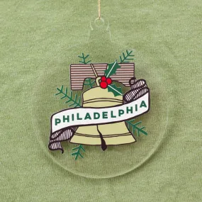 Philadelphia Liberty Bell Christmas ornament, Philly holiday ornament, Philadelphia tree ornament