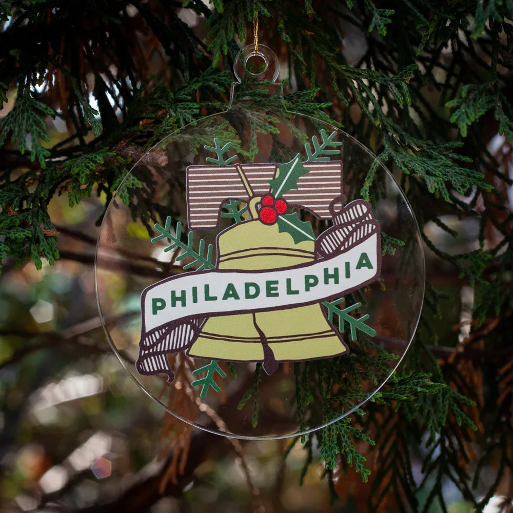 Philadelphia Liberty Bell Christmas ornament, Philly holiday ornament, Philadelphia tree ornament