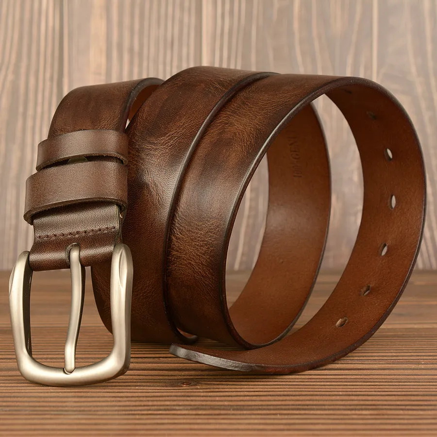 Premium Full Grain Leather Bulcke Belt Dress Belt For Men 1.5'' Wide | TCZK01