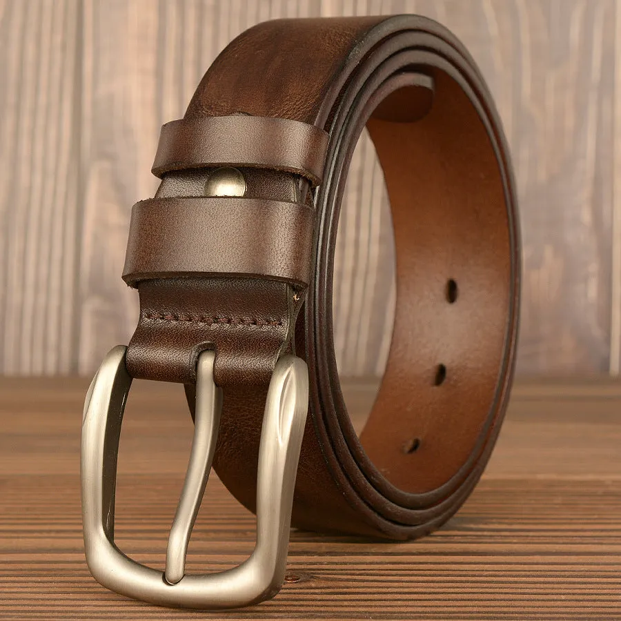 Premium Full Grain Leather Bulcke Belt Dress Belt For Men 1.5'' Wide | TCZK01