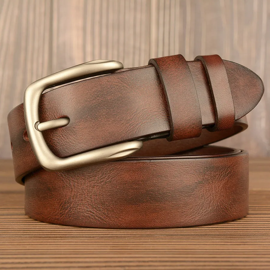 Premium Full Grain Leather Bulcke Belt Dress Belt For Men 1.5'' Wide | TCZK01