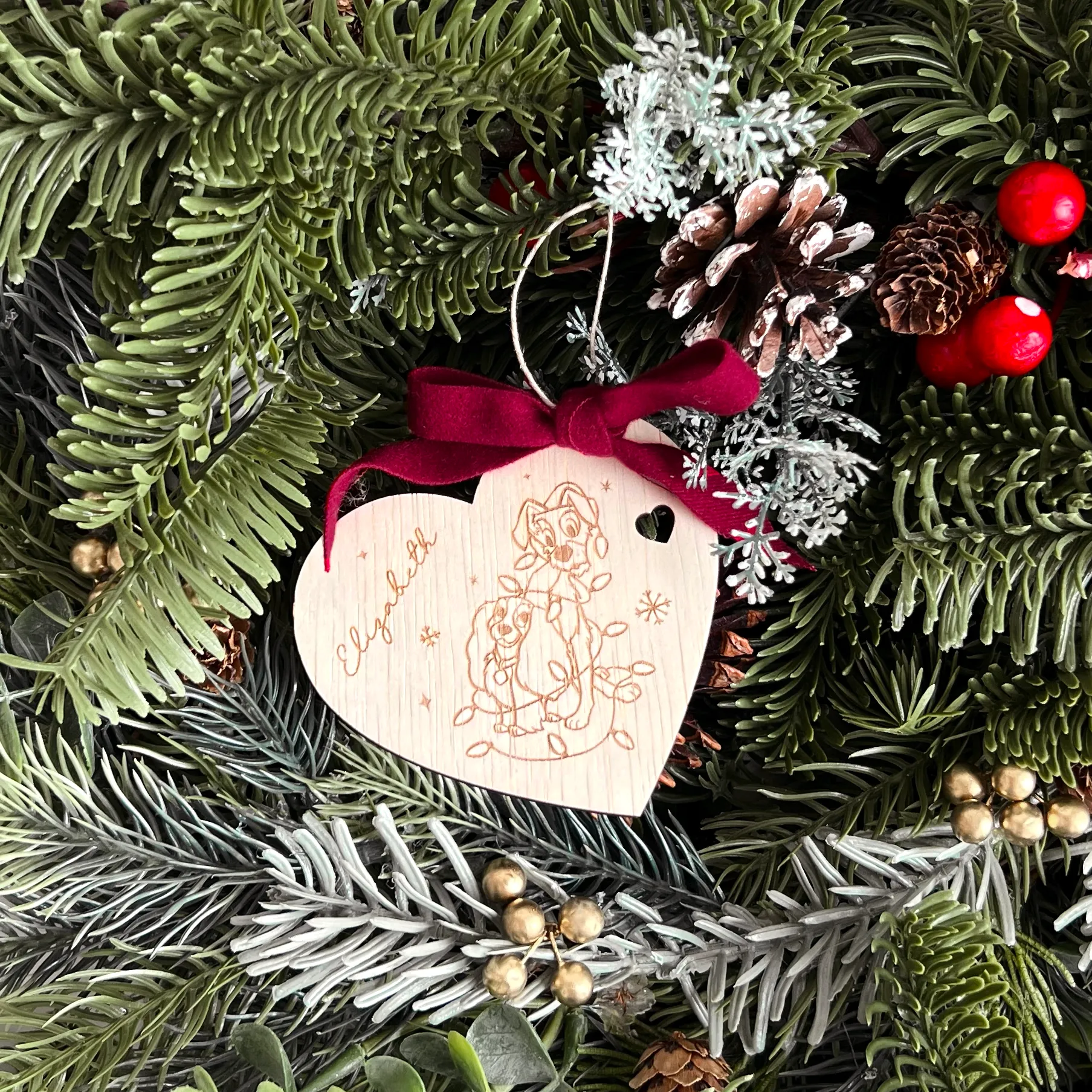 Rustic Woodland Disney Animals Ornament