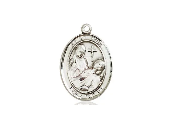 Saint Fina Silver Pendant With Chain Religious