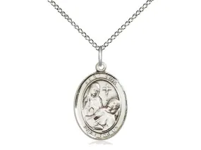 Saint Fina Silver Pendant With Chain Religious