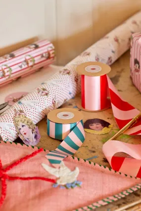 Satin Ribbon in Pink and Red Stripes