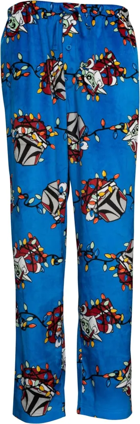 Tangled Christmas Lights Blue Lounge Pants